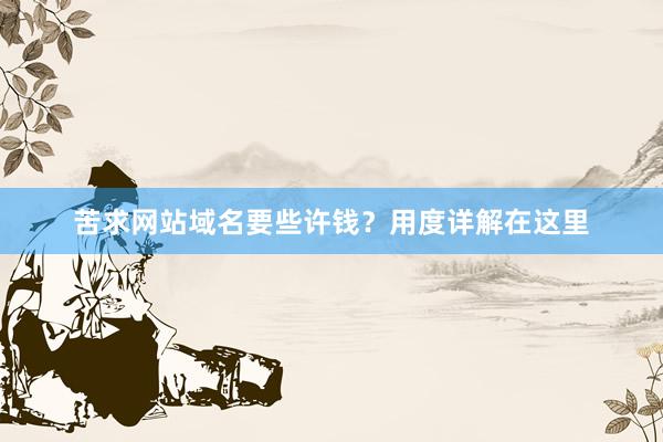 苦求网站域名要些许钱？用度详解在这里