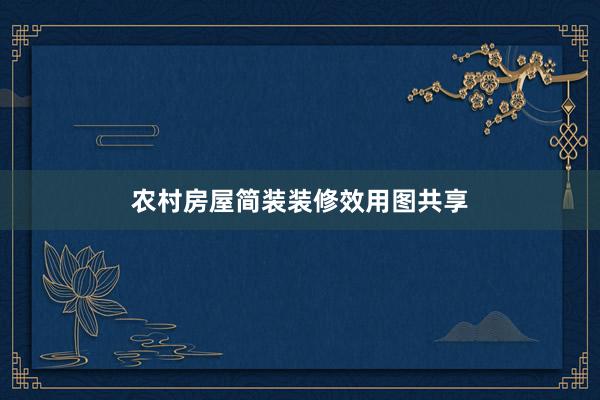 农村房屋简装装修效用图共享