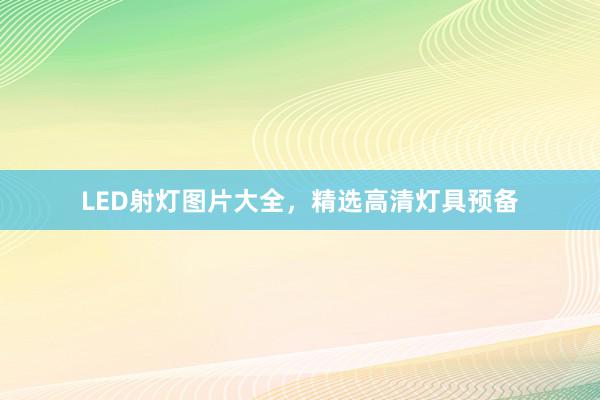 LED射灯图片大全，精选高清灯具预备